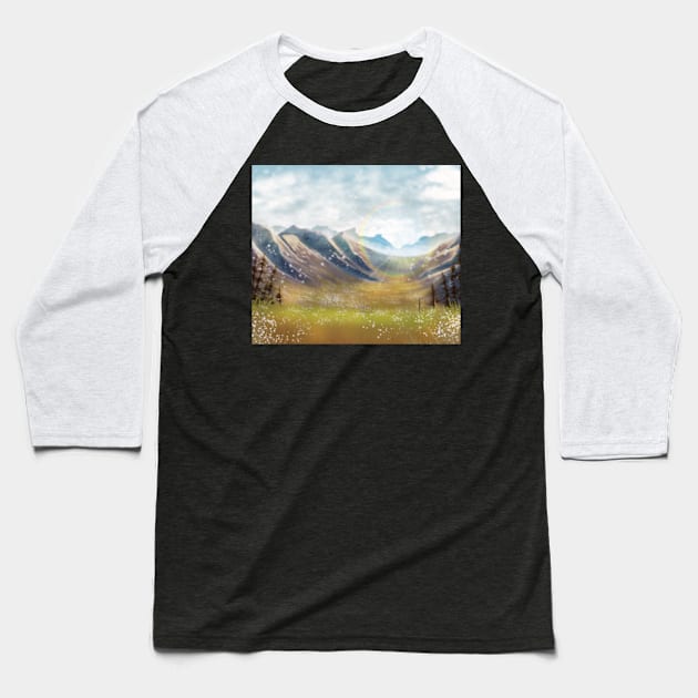 Mountain Landscape Baseball T-Shirt by KraemerShop